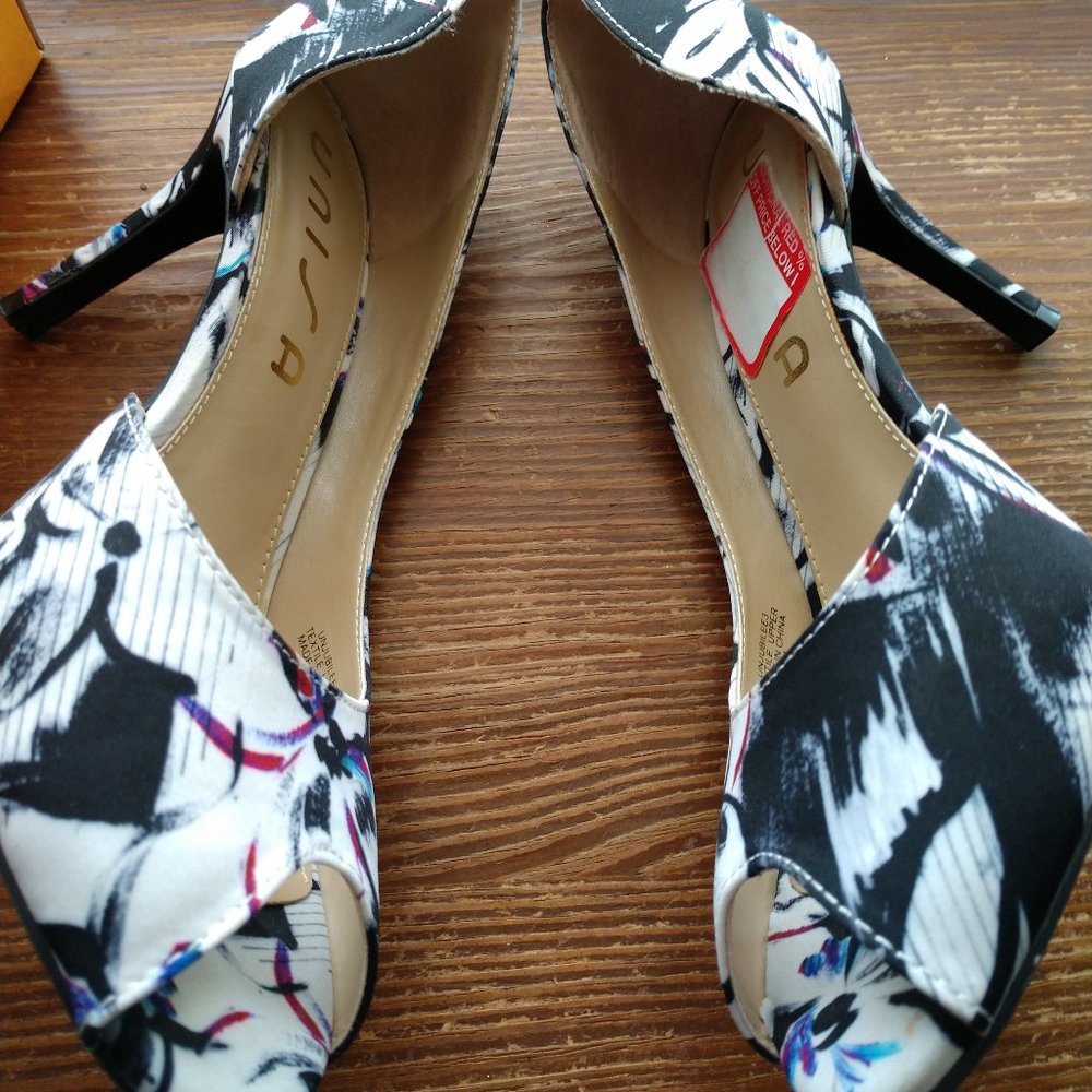 Black Multi Fabric dress heels